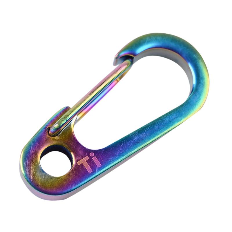Titanium Alloy Quick-hang Buckle Key Chain Carabiner Flashlight Clip Outdoor Equipment