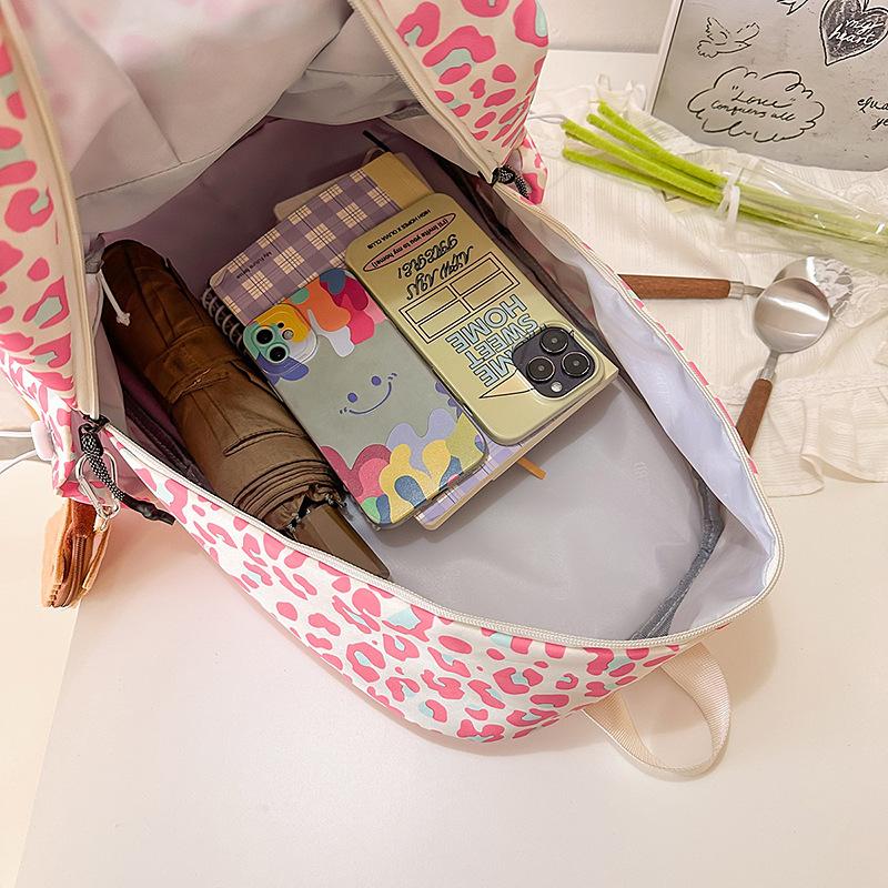 Casual printed backpack simple high value junior high school large capacity schoolbag student bag foreign style versatile shoulder back