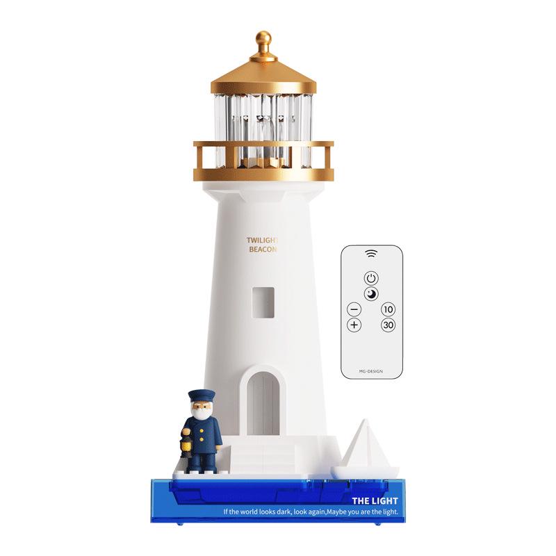 Twilight Lighthouse Projector: Bluetooth Speaker, White Noise, Night Light, Human Sensor Desk Lamp