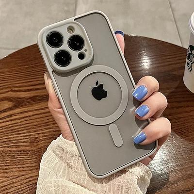 Luxury Magsafe Wireless Charge Phone Case For iPhone 11 12 13 14 15 Pro Max Plus Magnetic Bumper Transparent Cases Cover