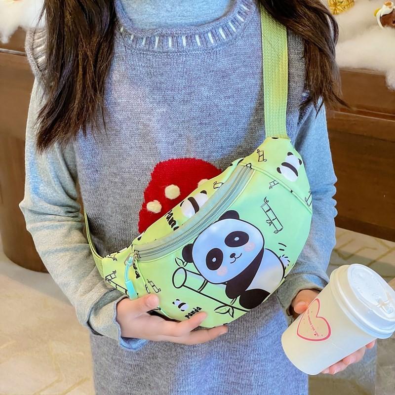 Printed Dinosaur Panda Shoulder Chest Bag Children Cartoon Outdoor Wallet Casual