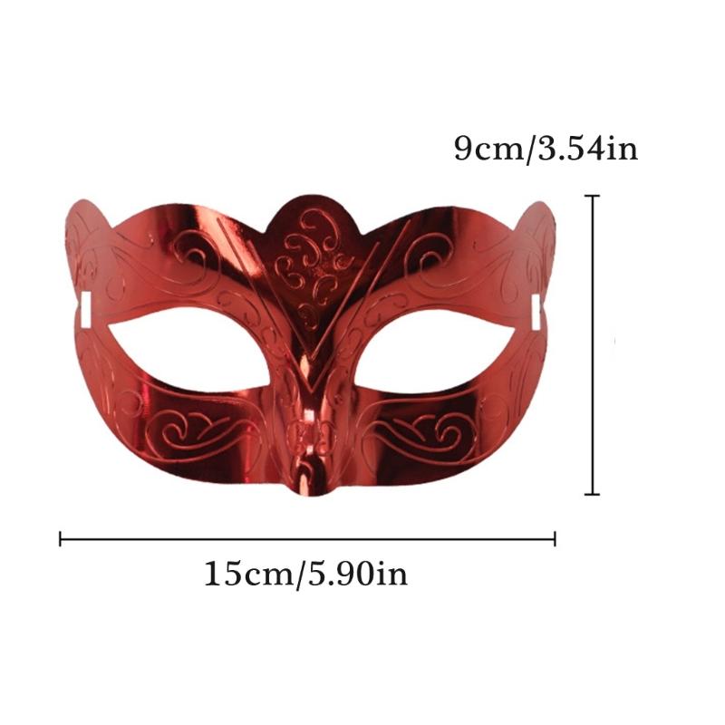 Metallic Masquerade Mask Half Face Halloween Eye Mask for Men Women Halloween Wedding Masquerade Costume Accessories