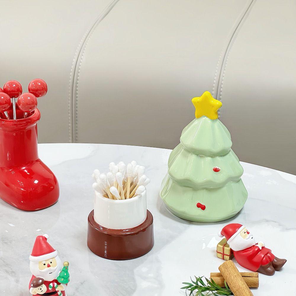 Christmas Tree Shaped Toothpick Dispenser Box Creative Toothpick Tube  Christmas Decorations
