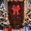 Christmas Wreath Bow 23.6in Lighted Garland Christmas Decorations Wreath Red Bows For New Year Fireplace Table Centerpiece decor