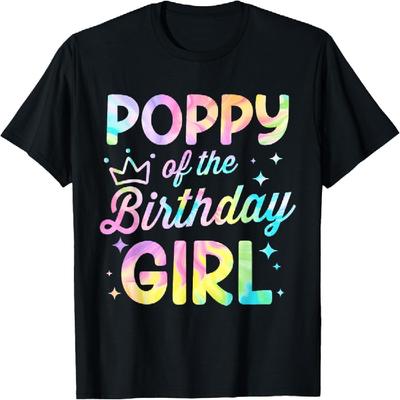 Poppy Of The Birthday Girl Tie Dye Girl Bday Party T-Shirt