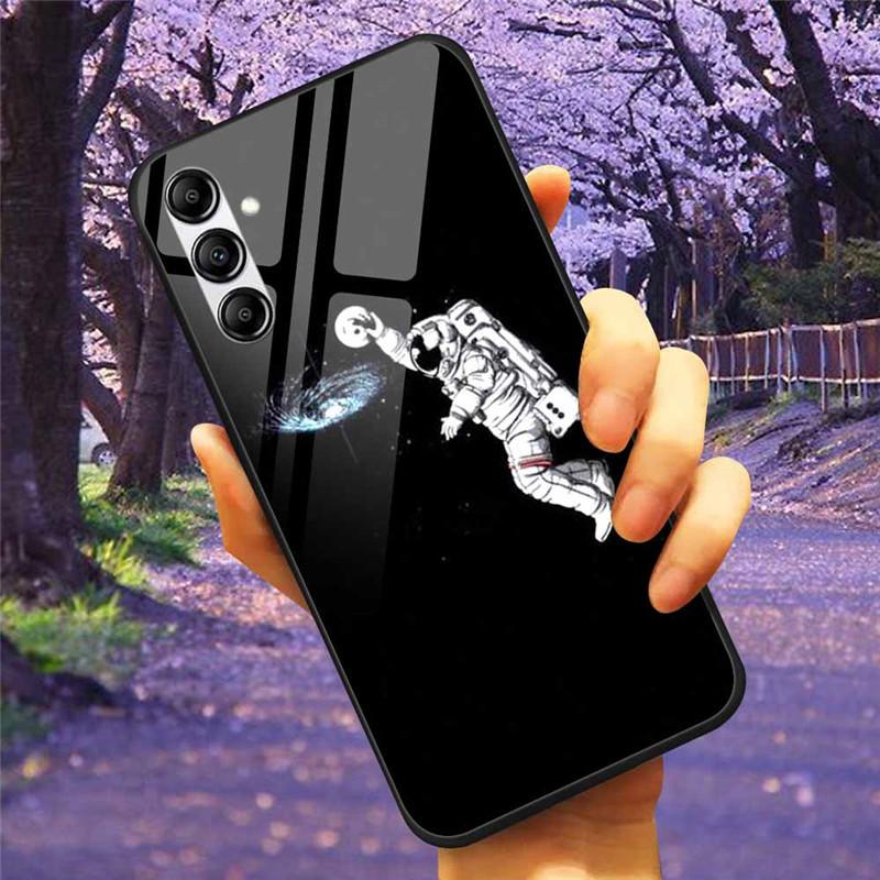 Tempered Glass Phone Case For Samsung A34 A14 A54 5G Cover For Galaxy A13 A137F A24 M54 A8 Plus Hard Back Bumper A 54 GalaxyA34