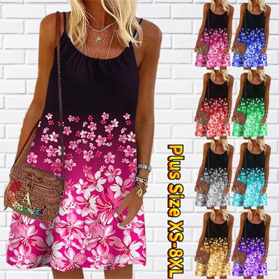 Vestido de fiesta sin mangas con estampado de lirio roto y flores para mujer, vestido de playa de verano