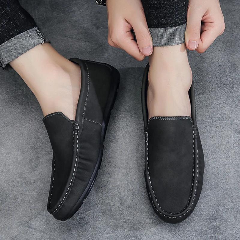 

2025 Men Sneakers Trend Casual Breathable Leisure Non-Slip Footwear Vulcanized Shoes Leather Tenis Masculino Zapatos Para Hombre 39 серый