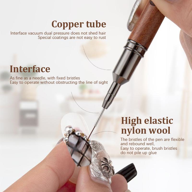 Sandalwood Extremely Fine Nail Design Line Pen Nail Construction Painting Brush Uv Gel Extension Drawing Carving Pen Diy