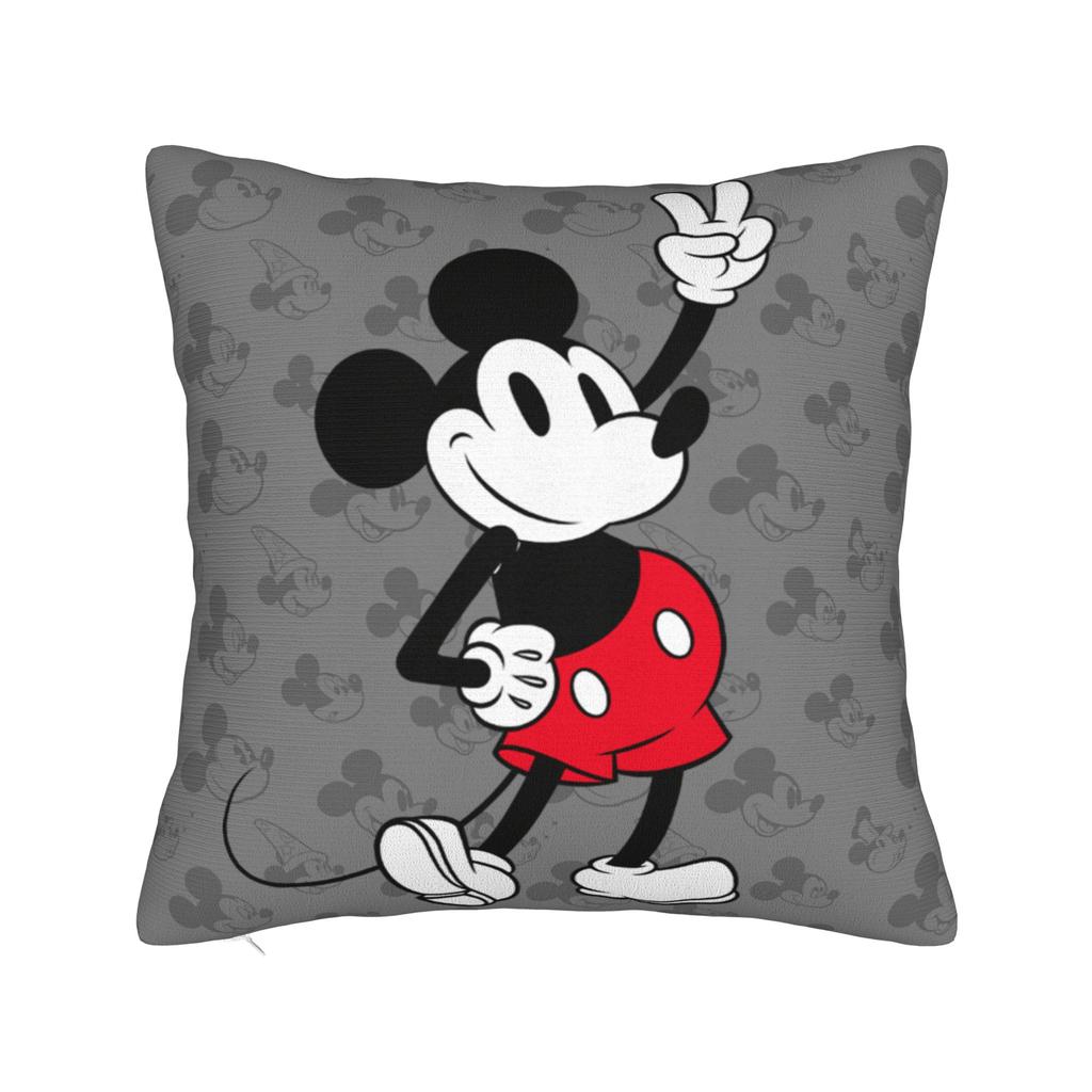 Mickey and Minnie Mouse Pillowcase Polyester Cushion Cover Gift Cute Cartoon Throw Pillow Case Cover Seater Zippered 45*45cm