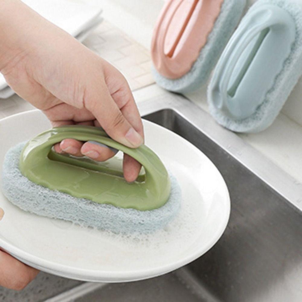 Plastic Sponge Cleaning Brush Convenient Tile Brush Washing Tools Bathtub Brush  Glass
