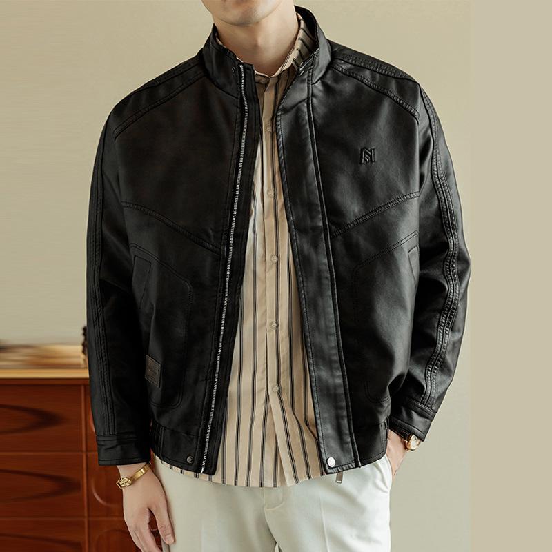 Oversized Men's PU Cool Casual Fashion Jacket Leather Jacket