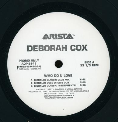 12inch Record DEBORAH COX - Who Do U Love ADP2943 Arista 1995 US Dance & Electronica Used