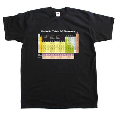 Hombre Tabla Periódica Ciencia Camiseta Elementos Geek Corte Normal De Algodón T Shirt