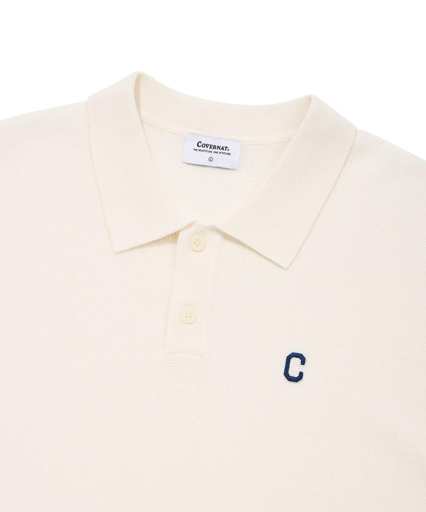 COVERNAT C Logo Collar Half Knit Ivory