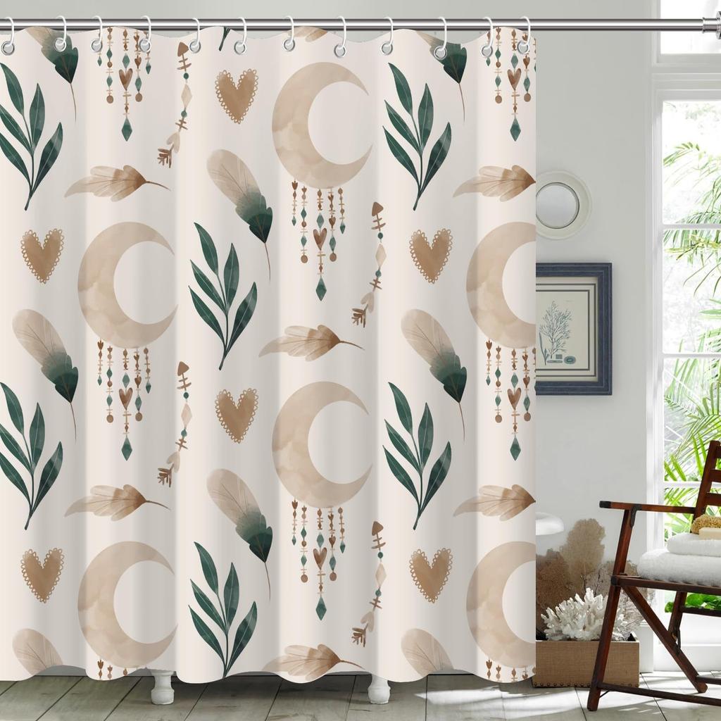 Bohemian Shower Curtain Sage Green Shower Curtain Sage Bathroom Curtain Green Shower Curtain With 12 Hooks