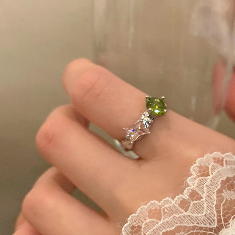 PANJBJ 925 Sterling Silver Multicolour Zircon Ring for Women Girl Fashion Sweet Versatile Jewelry Birthday Gift Dropshipping