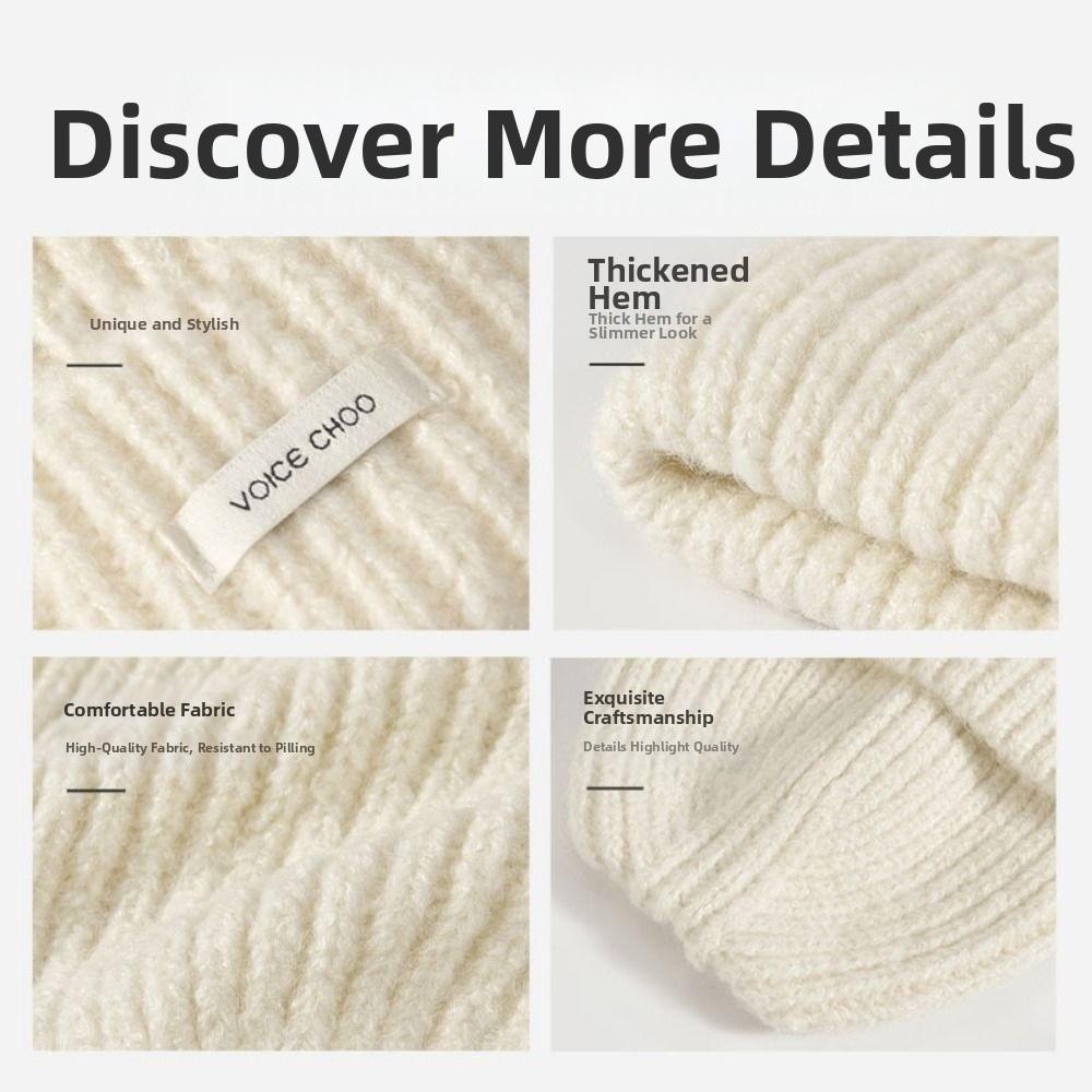Keep Warm Winter Autumn Hats Solid Color Female Beanie Caps For Women/Men/Students