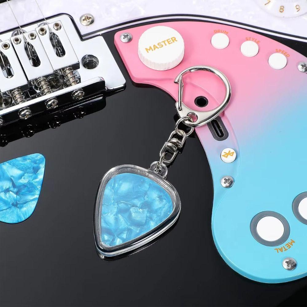 Picks Size Case Guitar Pick Keyring Transparent Guitar Pick Keychain Jewelry Gift