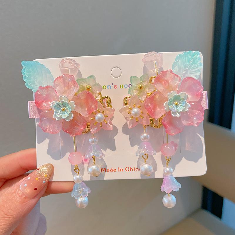 Chinese Style Hanfu Hairpin Set for Girls - Includes Hair Clips, Swaying Tassels, and Butterfly Accessories