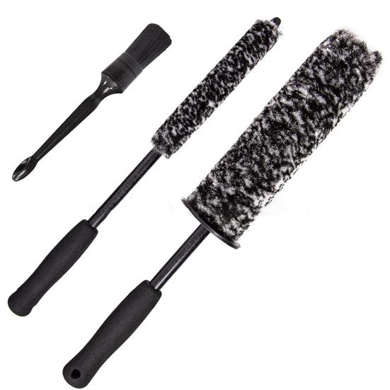 3ks/sada Kartáč na čištění ráfků auta Sada účinných čisticích kartáčů Čistič ráfků bez obsahu kovů