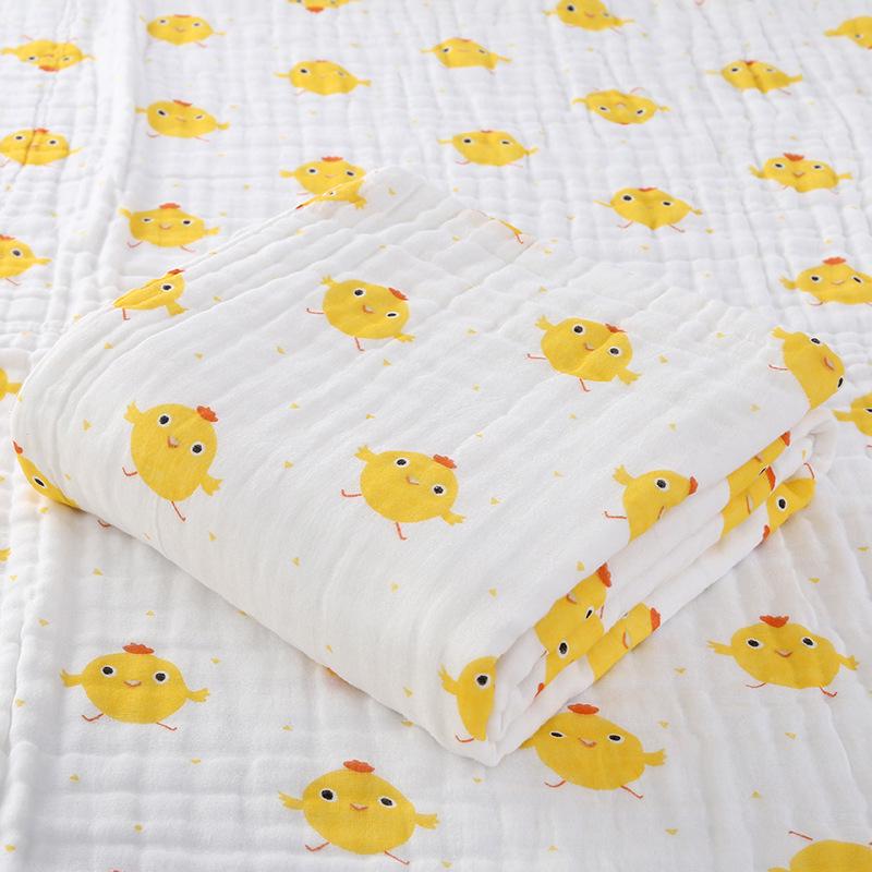 High-Density Six-Layer Pure Cotton Baby Bath Towel and Swaddling Blanket for Newborns and Children