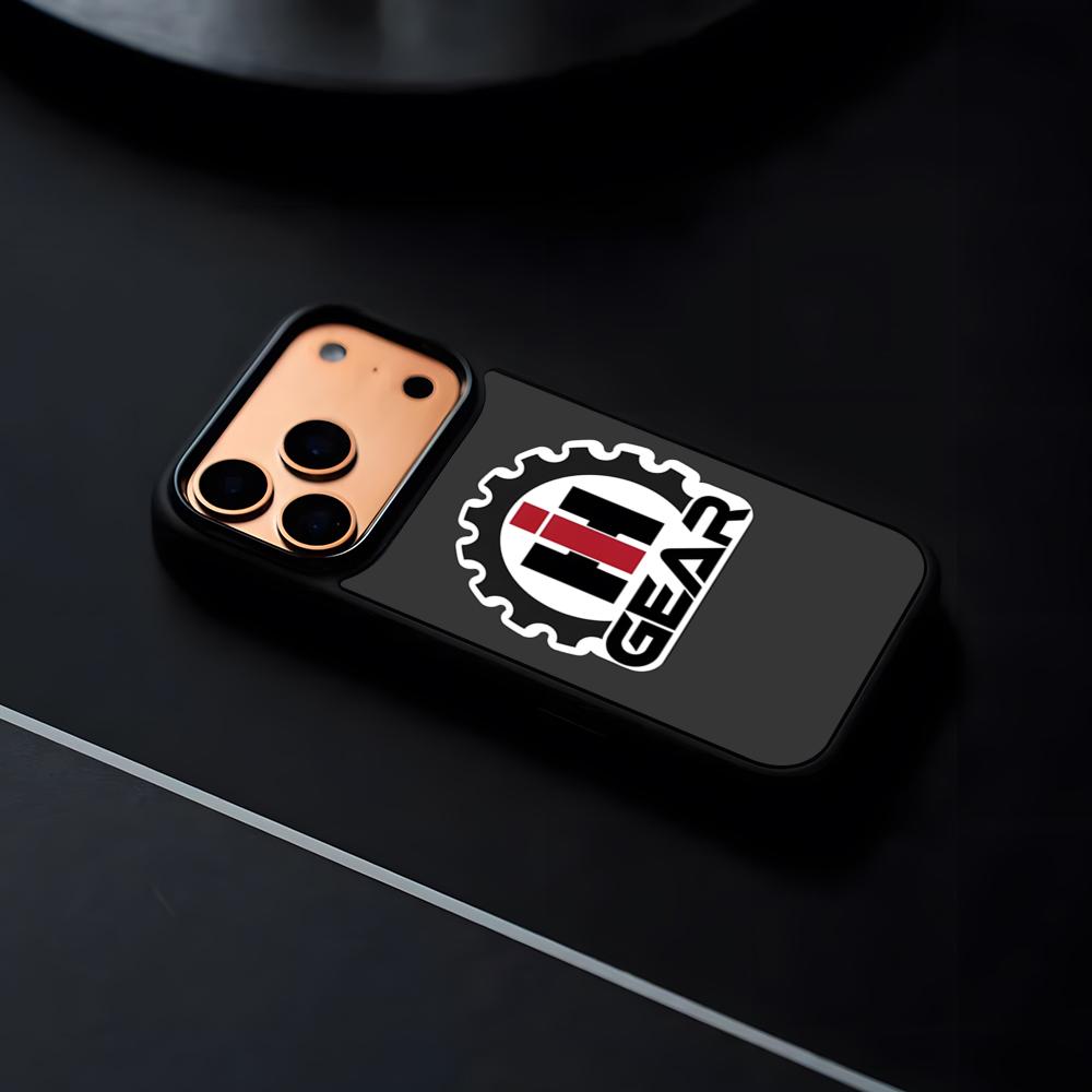 Case IH Tractor Logo Telefoonhoesje Voor IPhone 17 16 15 14 13 12 Pro Max Plus Zwart Frame Harde Schaal