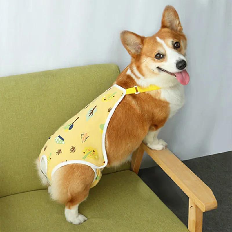 Adjustable French Bulldog Pet Shoulder Strap Physiological Pants Washable Female Dog Underwear Safety Trousers mascotas Shorts