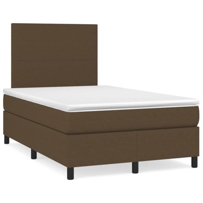 3141604 vidaXL Divan Bed with Mattress Dark Brown 120x200 Cm