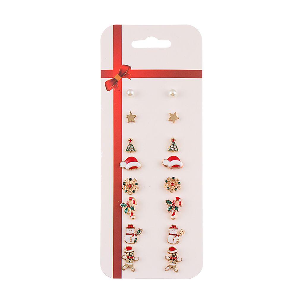 Jewelry Accessories Stocking Snowflakes Drop Dangle Christmas Earrings Set Ear Pendants Ear Studs