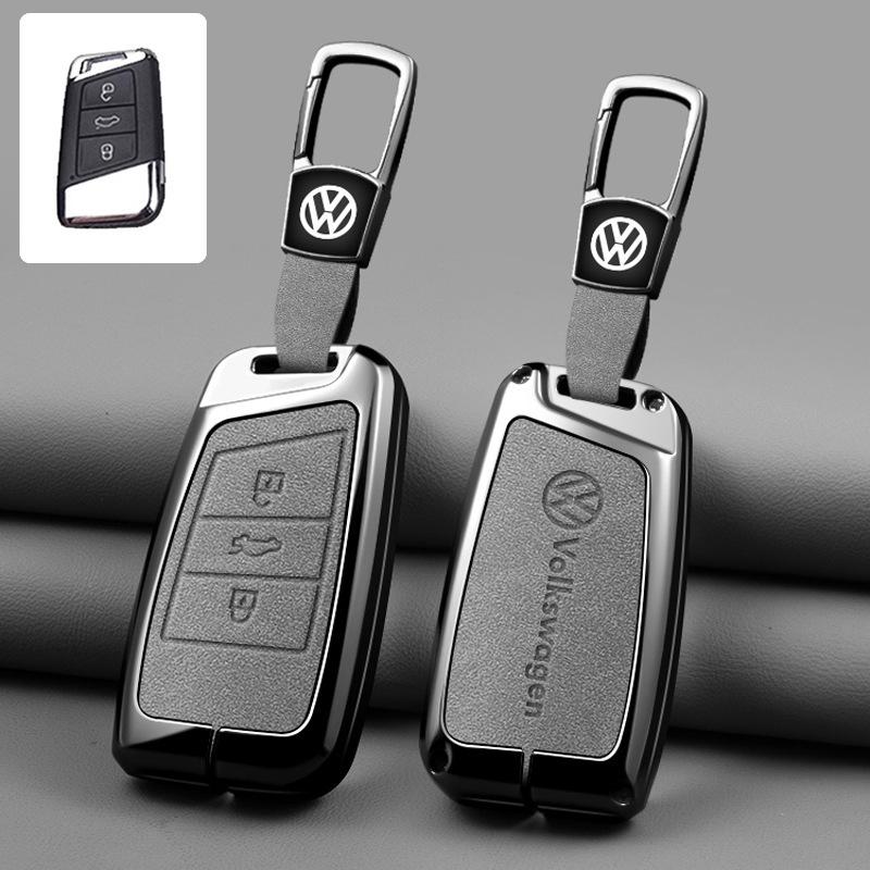 Leather Car Key Fob Case Cover Protector Holder Shell For VW Volkswagen Passat B8 Tiguan Magotan Golf Auto Keychain Accessories zw0