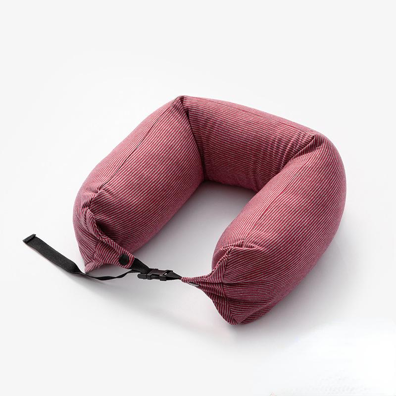 Liangpin Neck Pillow Striped Particle Pillow Car Neck Pillow Japanese Style Cylindrical Pillow Travel Pillow