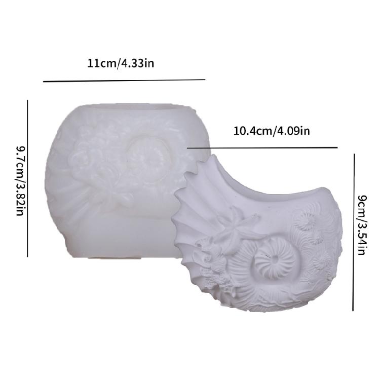 Conch Mold For Resin Casting Cement Planter Silicone Jewelry Dish Crafts DIY Decorative Art Projects