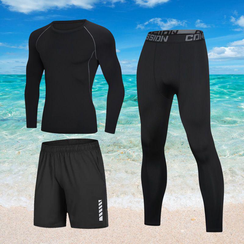 

Мужской комплект купальника с длинным рукавом для защиты от солнца и брюками для плавания и снорклинга L [recommended for 60-70 kg]