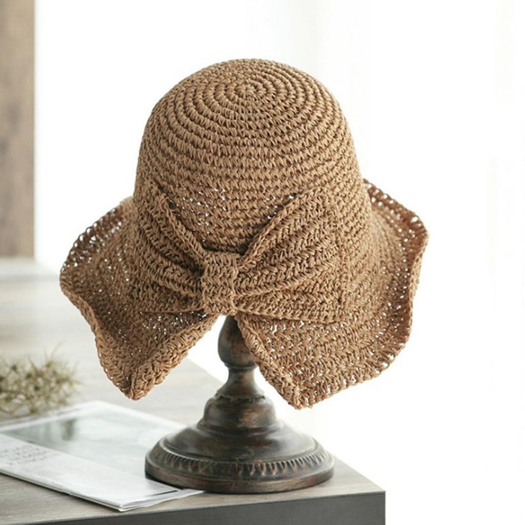 Buy Childhood Raffia Bow Sun Hat Wide 