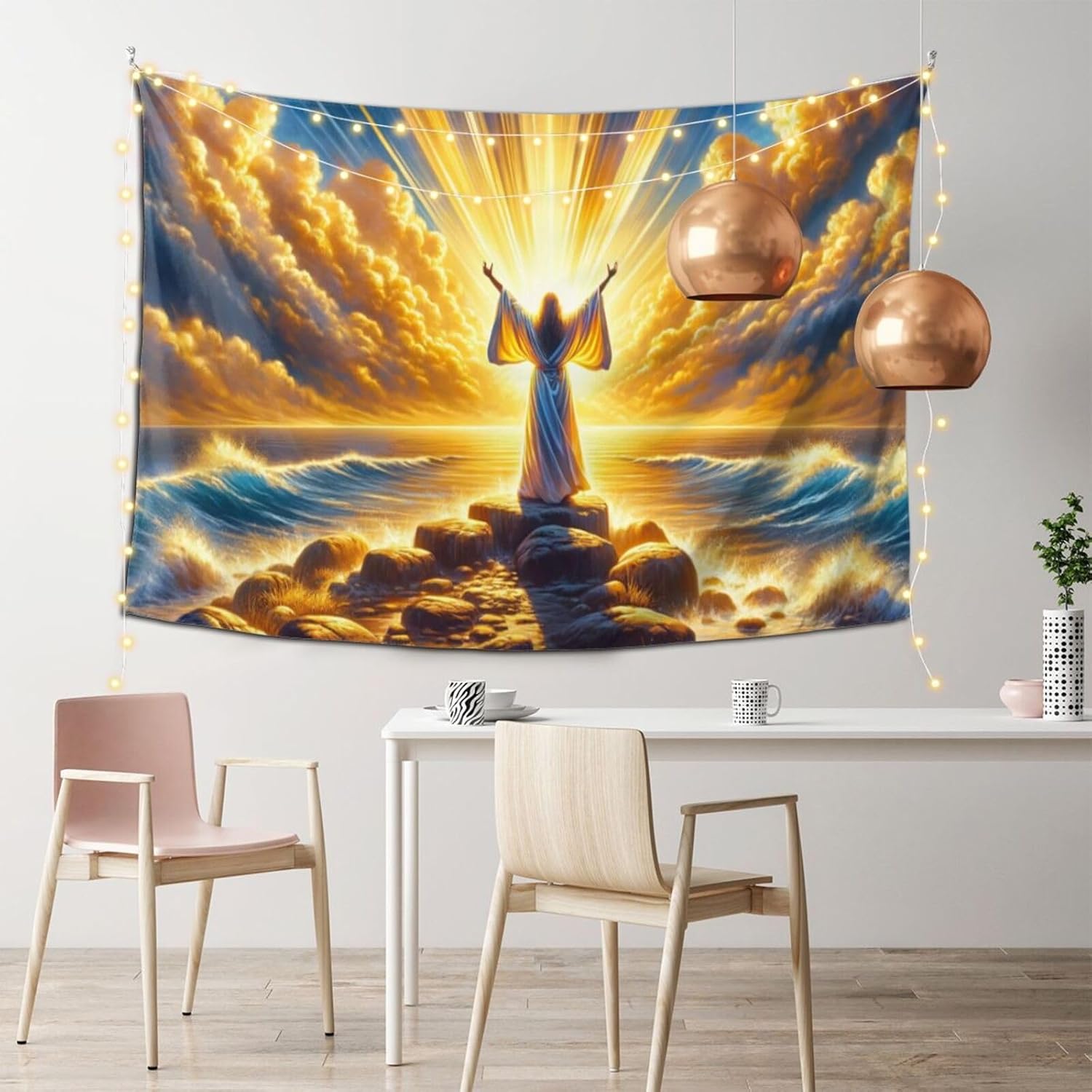 Tapestry of Famemberpers Divine Heart of Compassion Jesus Gobestri 75x100 чёрный