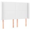 Headboard - EXCLUSIVE HOUSE - With Ears - White Faux Leather - Adjustable Height - Wooden Feet