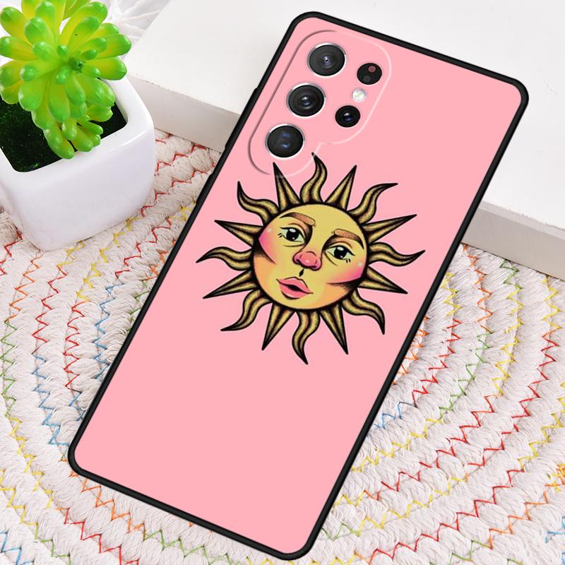 Funny Sun Moon Silicone Phone Case For Samsung Galaxy note 10 pro S26 S25 S24 S23 S22 S21 Plus S25Ultra Capa Cover