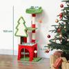 Christmas Cat Tree, 120cm Cat Tower with Scratching Post & Board, Platform, Toys, Green