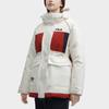 Fila Color Block Hooded Logo Print Casual Mid-Length Parka Down Jacket Women Outerwear Cloud-Mushroom-White F11W349905FWT