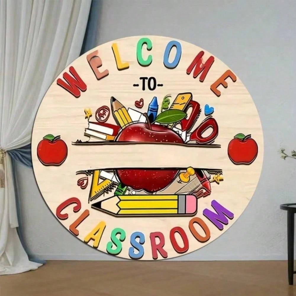 Retro plåtskylt för klassrum, välkommen till bondgård, lärare, gåva, skoldekor, metallaffisch, väggkonst, handgjord, 8x12 tum