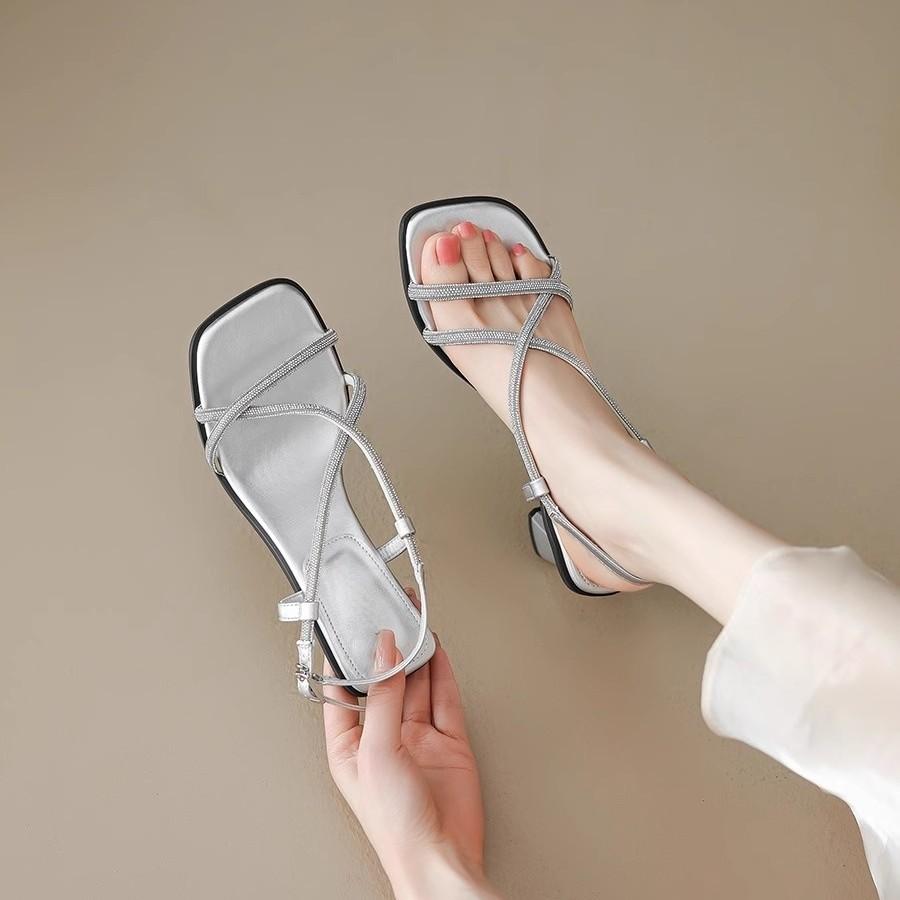 Soft Leather Version~ Sandals Women's Summer 2025 New French High-end Women's Fairy Style Beautiful High Heels