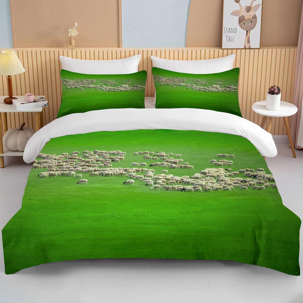 China Grassland European And American King Size Double Bed Children's Bedding  Microfiber Or Polyester Duvet Cover 3 Piece Set