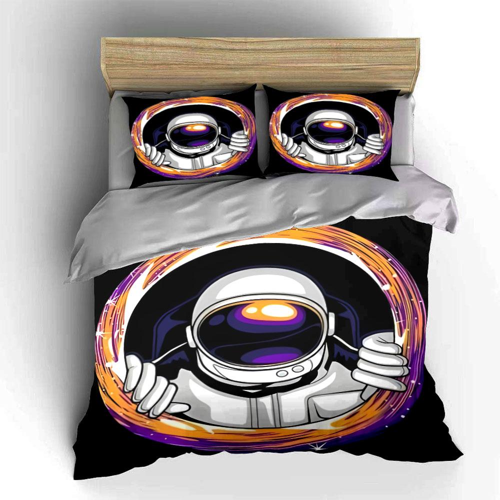 "Astronaut Adventure Themed Graphic Set" Exquisite three-piece bedding set gift for kids and adults