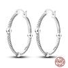 Sparkling Women Hoop Earrings 925 copper Heart Shape Star Moon Round Blue Zircon Fit Origina Drop Earrings Zircon Holiday gifts