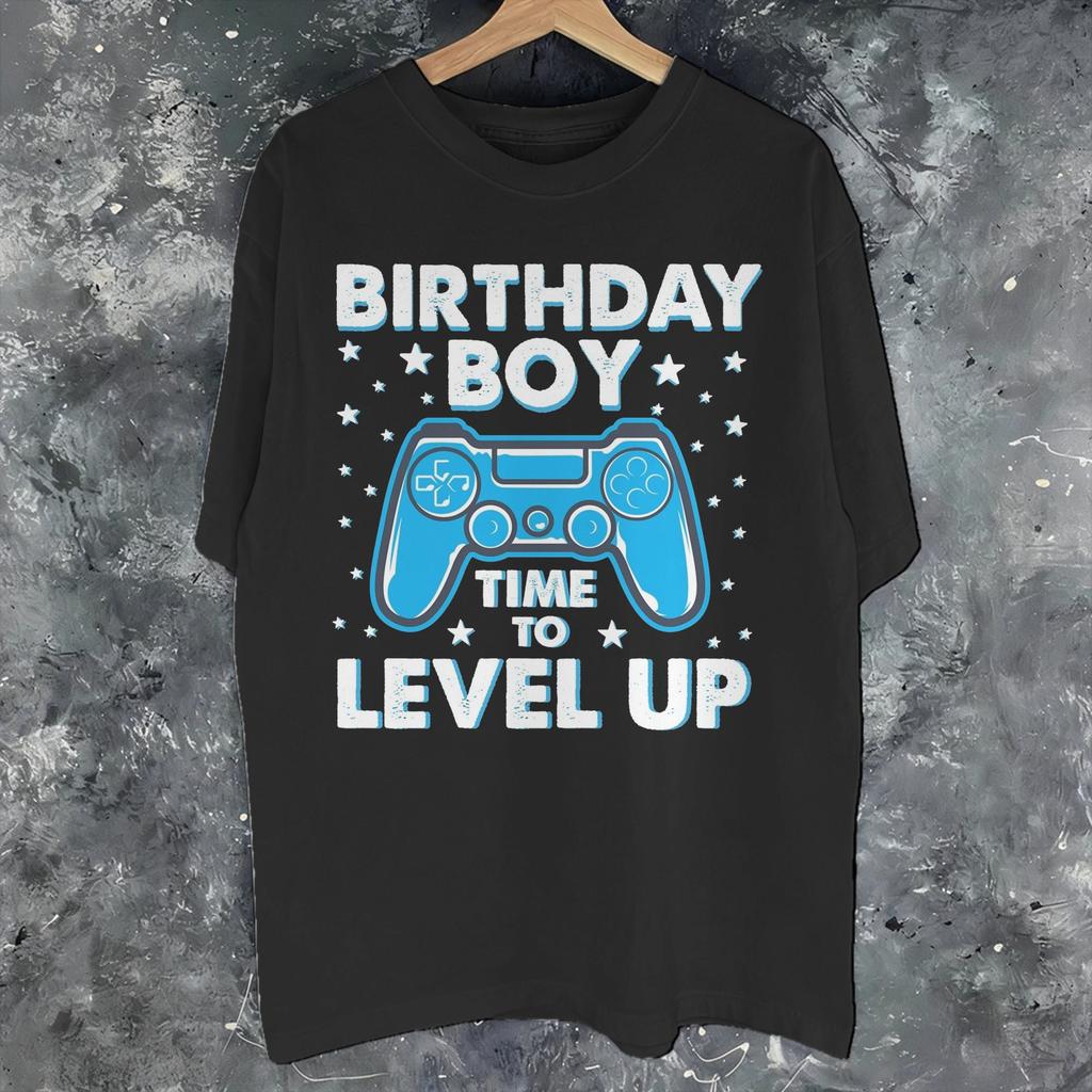 Unisex Wounisex Graphic Print Birthday Boy Time To Level Up T Shirt Tee 100 Cotton Gamer Girl Boy Tshirts Clothes