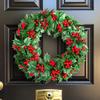 Christmas Red Fruit Decoration Wreath Simulation Berry Decoration Christmas Vine Circle Window Layout Wall Hanging Wreath