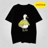 American Retro Trendy Duck Tshirt With Quirky Cartoon Print Loose Casual Short Sleeved Cotton Top