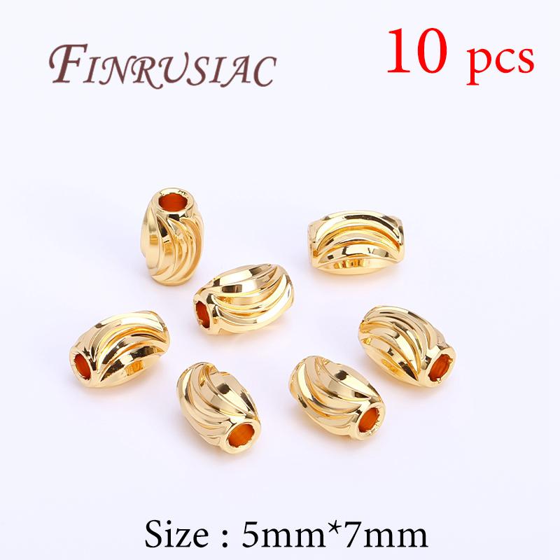 Spacer Beads 18K Real Gold Plated Separator For Beads DIY Bracelets Accessories Bead For Needlework Necklaces Jewelry Findings