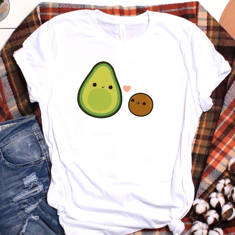 

Women Lady T Shirt Avocado Day Printed Tshirt Ladies Short Sleeve Loose Tee Shirt Women Female Tops Clothes Graphic T-Shirt XXXL білий